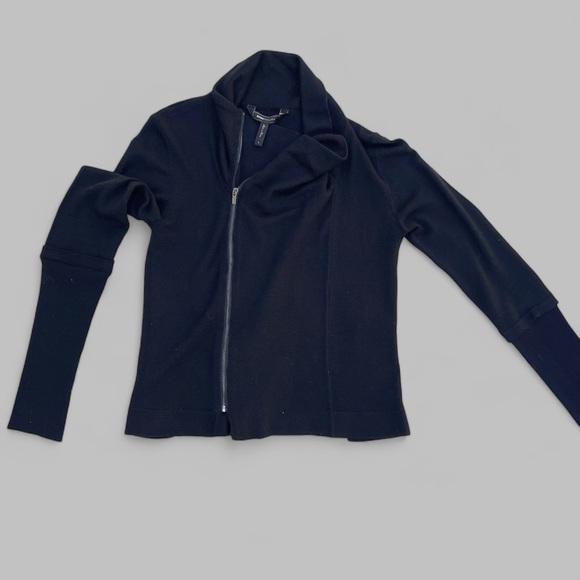 BCBG MaxAzria Assymetical Zipped Sweater, Black, S - Picture 1 of 4